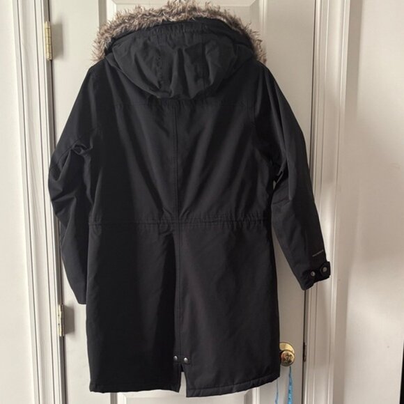 Eddie Bauer Black Parka with Faux Fur Hood - EUC - WeatherEdge - Picture 5 of 9